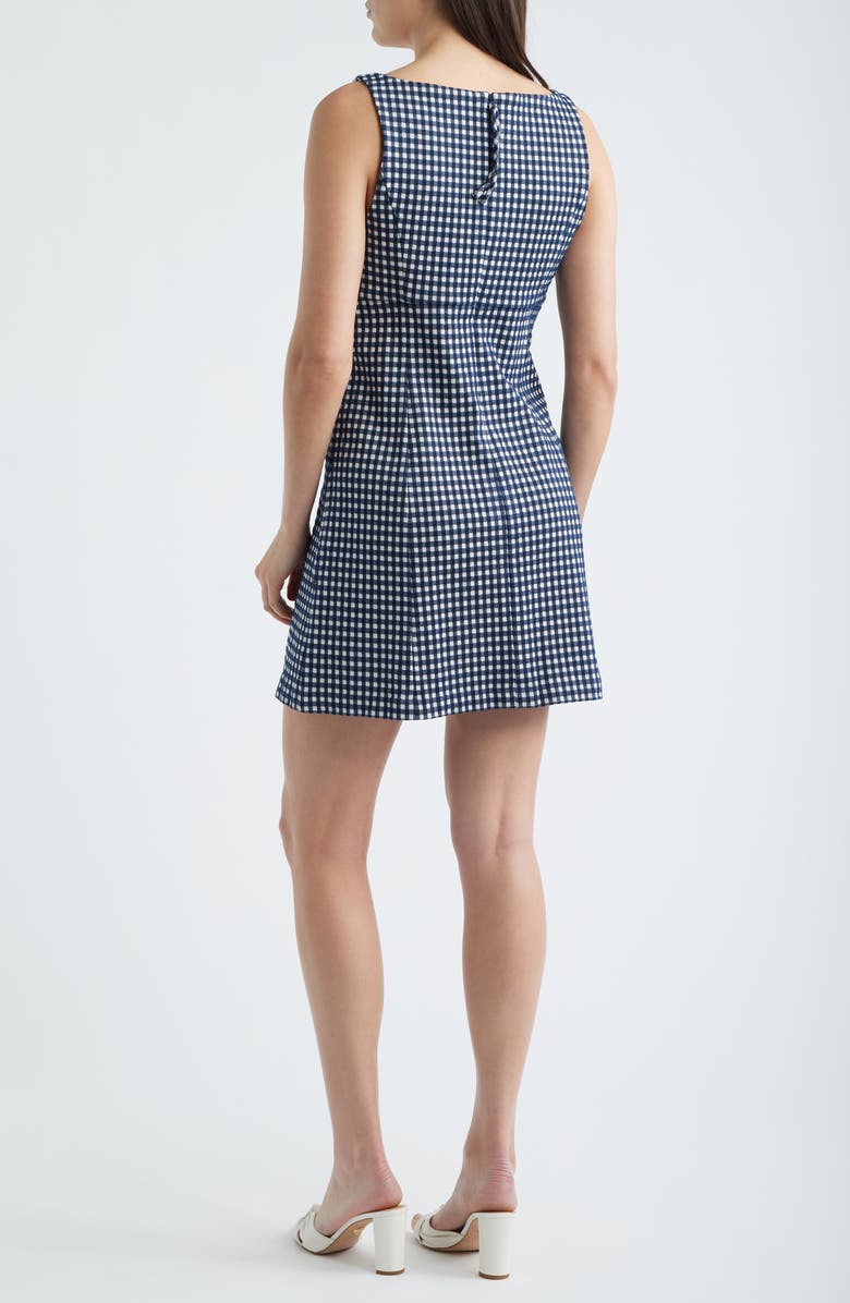 SPANX<sup>®</sup> Ponte Jacquard Square Neck Mini Dress, Alternate, color, Ging Min Tw Ptn