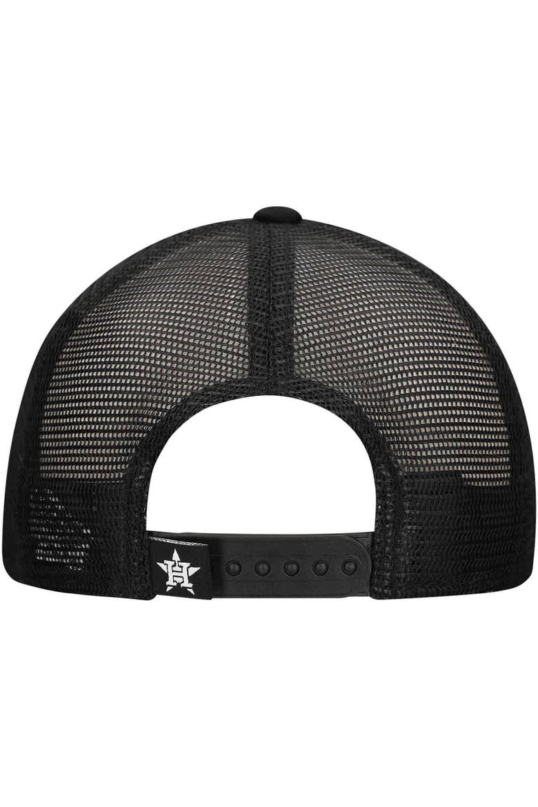 Men's New Era Black Houston Astros Retro Bold A-Frame Trucker 9FORTY Adjustable Hat, Alternate, color, Black