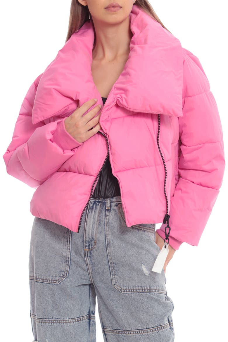 Crop Puffer Coat, Main, color, WINTER PINK
