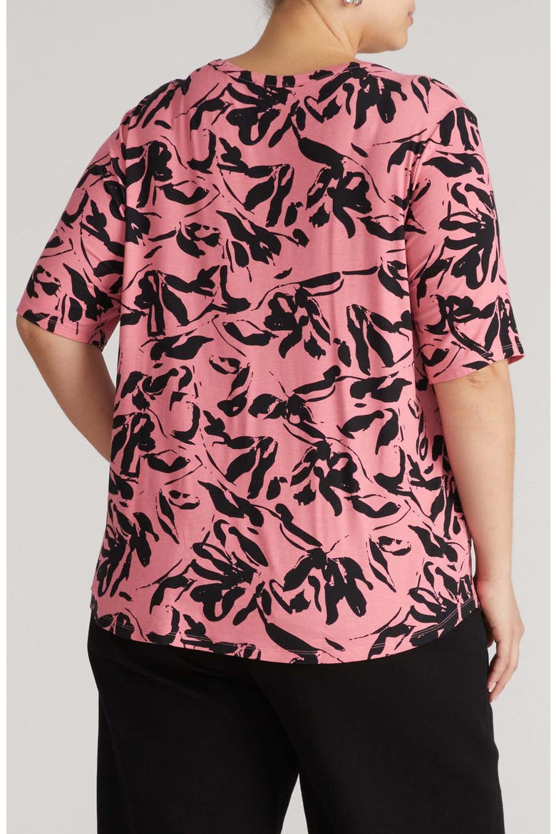 Lily Liquid Jersey V-Neck T-Shirt, Alternate, color, PINK SGRAFITTO PRINT