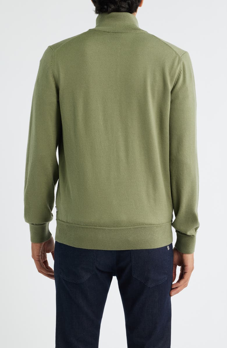 BOSS Illarione Zip Wool Cardigan, Alternate, color, Medium Green