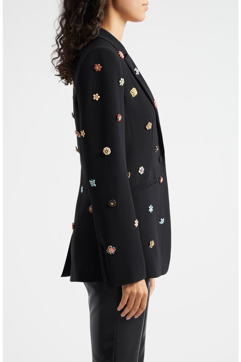 Karlie Enamel Flower Blazer, Alternate, color, BLACK/ MULTI