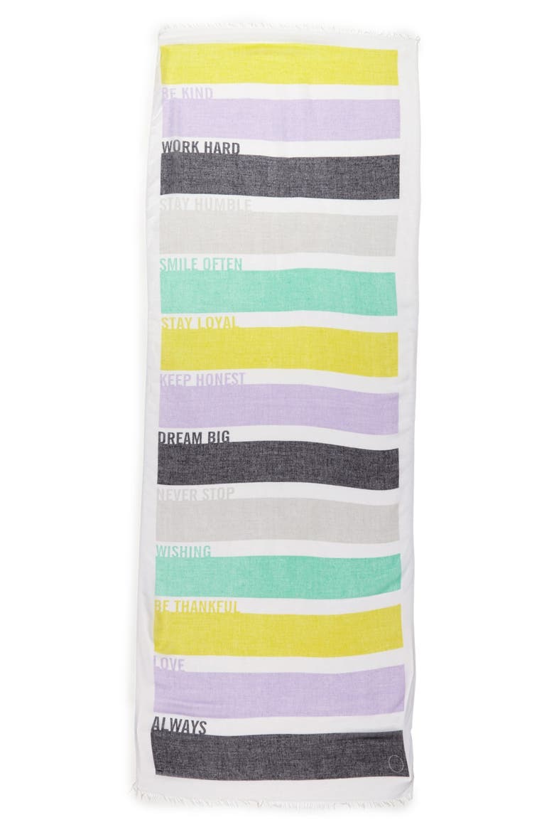 BCBGeneration Stripe Scarf, Alternate, color, WHITE INK