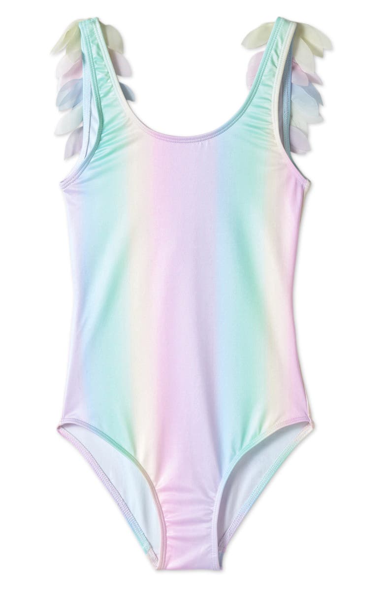 Stella Cove Rainbow Petals One-Piece Swimsuit, Main, color, 