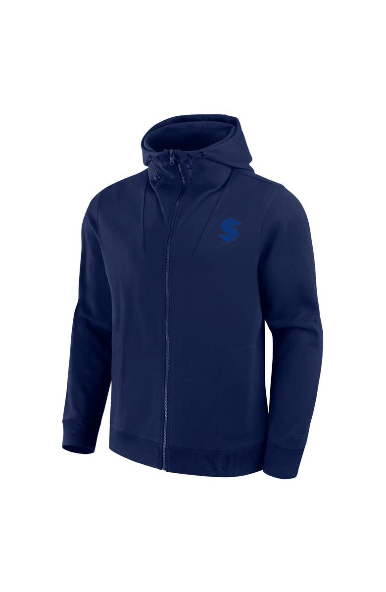 FANATICS Men's Fanatics  Navy Seattle Kraken Elements Tonal Primary Tri-Blend Full-Zip Hoodie, Alternate, color, Navy