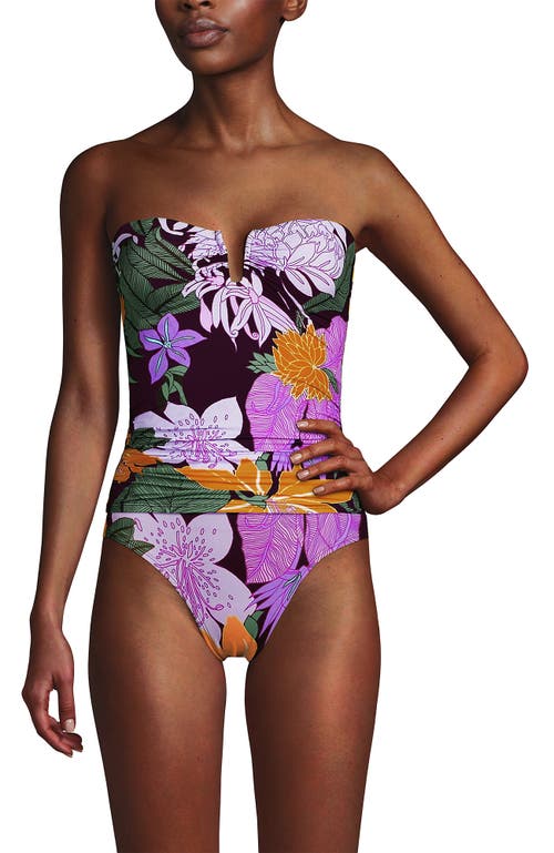LANDS' END LANDS' END SLENDER BANDEAU U-WIRE TANKINI SWIMSUIT TOP