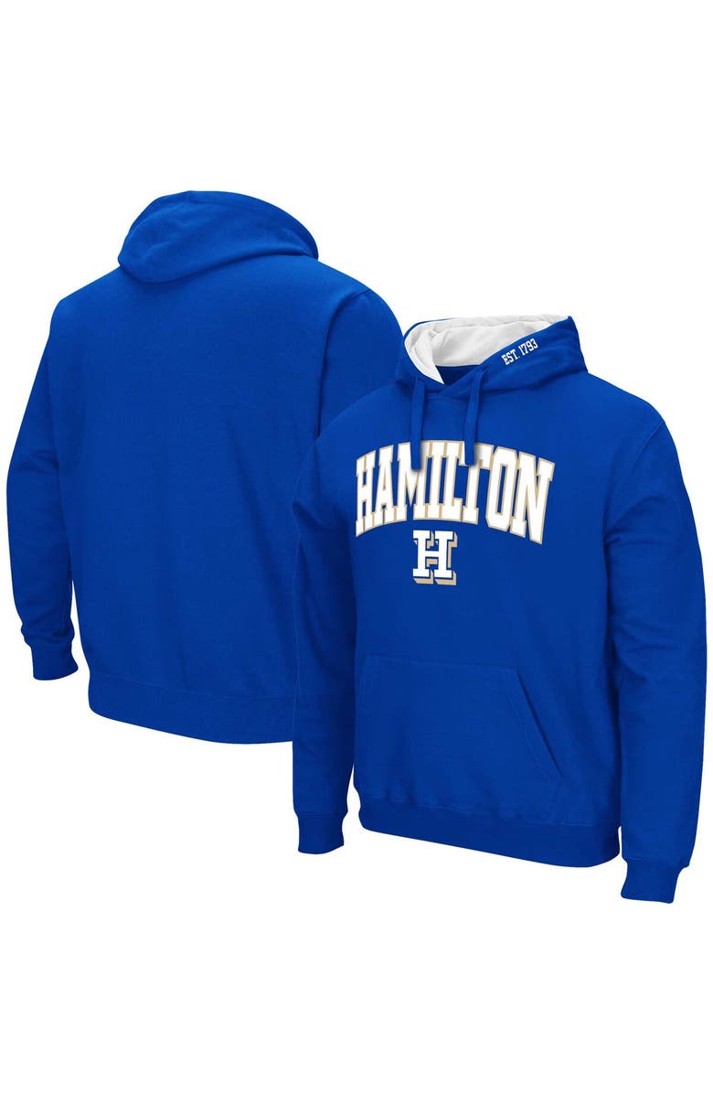 COLOSSEUM Men's Colosseum Royal Hamilton Continentals Arch & Logo 3.0 Pullover Hoodie, Alternate, color, Royal