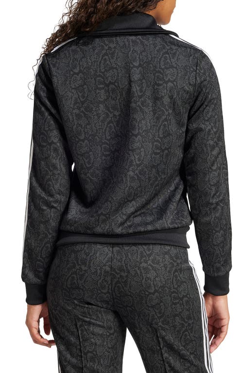 Adidas Originals Firebird Snakeskin Print Recycled Polyester Track Jacket In Gray