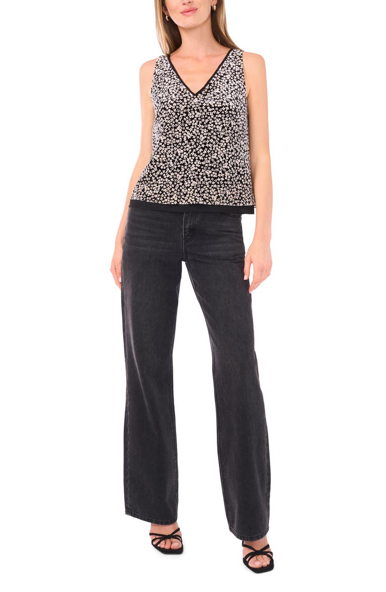 1.STATE V-Neck Printed Shell, Alternate, color, Rich Black