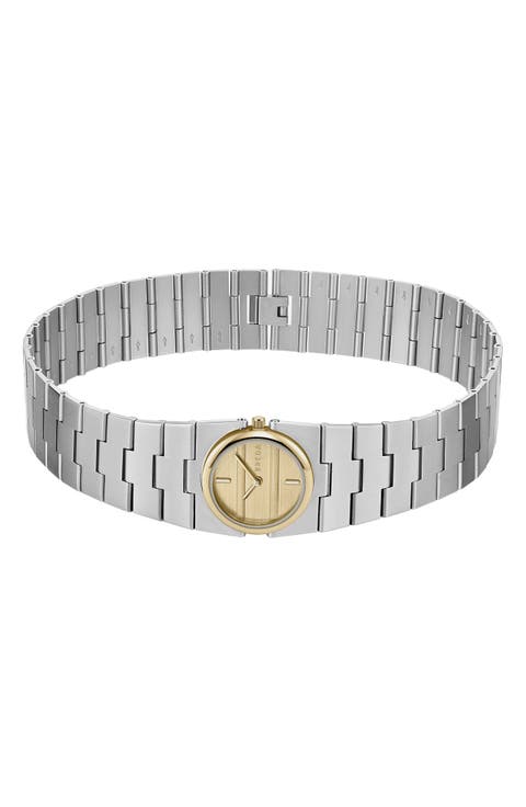 Sync Two-Tone Choker Necklace Watch, 25mm
