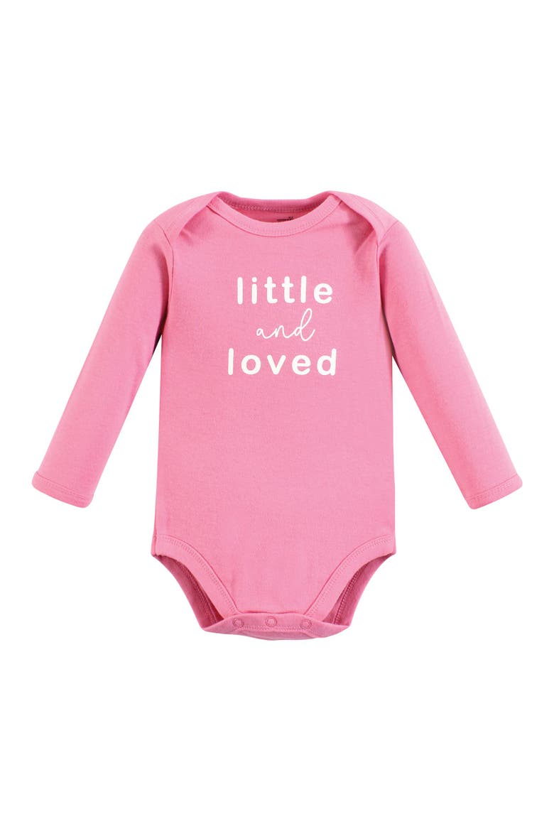 Little Soft Organic Cotton Long-Sleeve One-Piece Essentials, Alternate, color, Pink Peanut