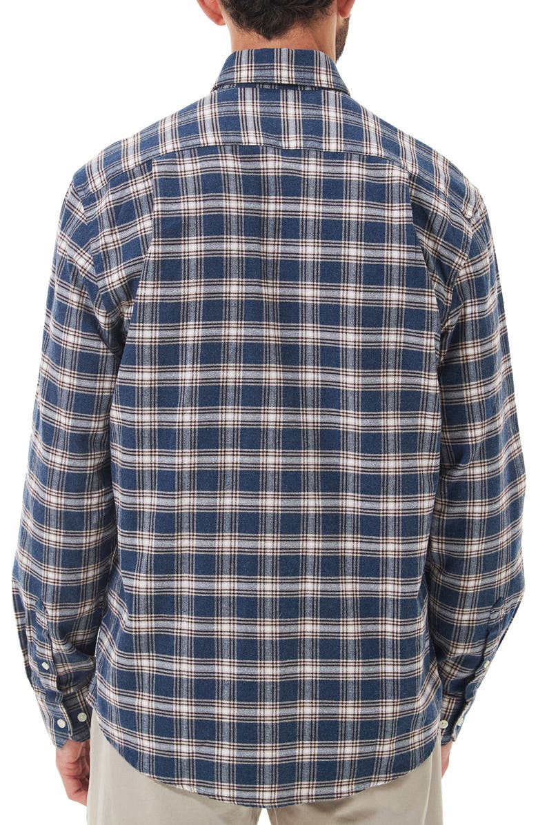 Barbour Bowburn Plaid Button-Down Shirt, Alternate, color, Navy Marl