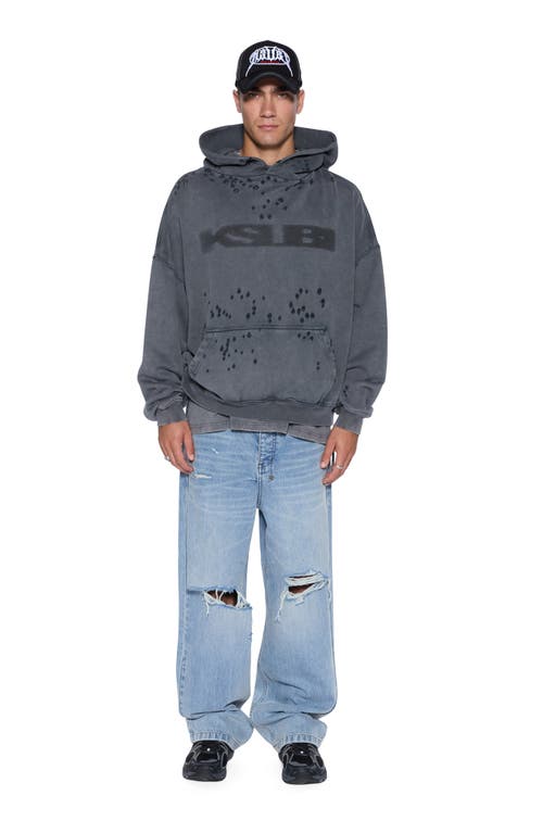 Ksubi Blasted Ekcess Oversize Hoodie In Gray