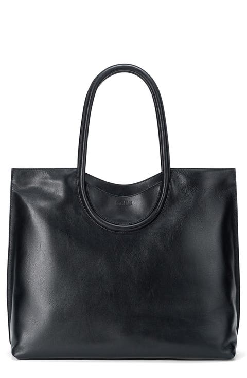 Maude North-South Leather Tote