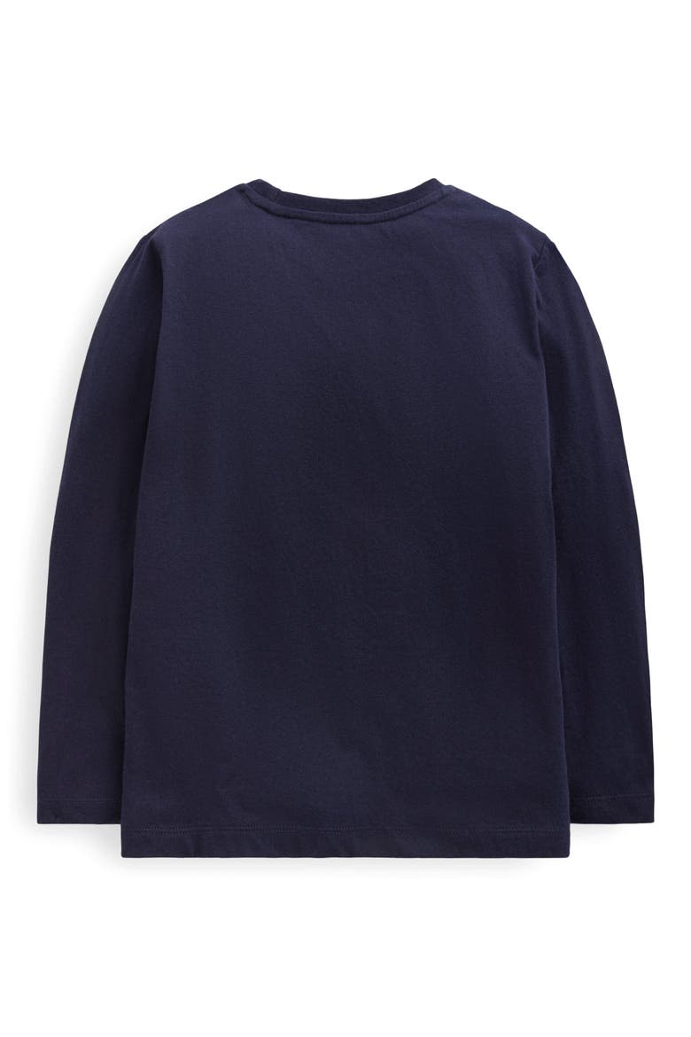 Kids' Bouclé Appliqué Cotton T-Shirt, Alternate, color, COLLEGE NAVY