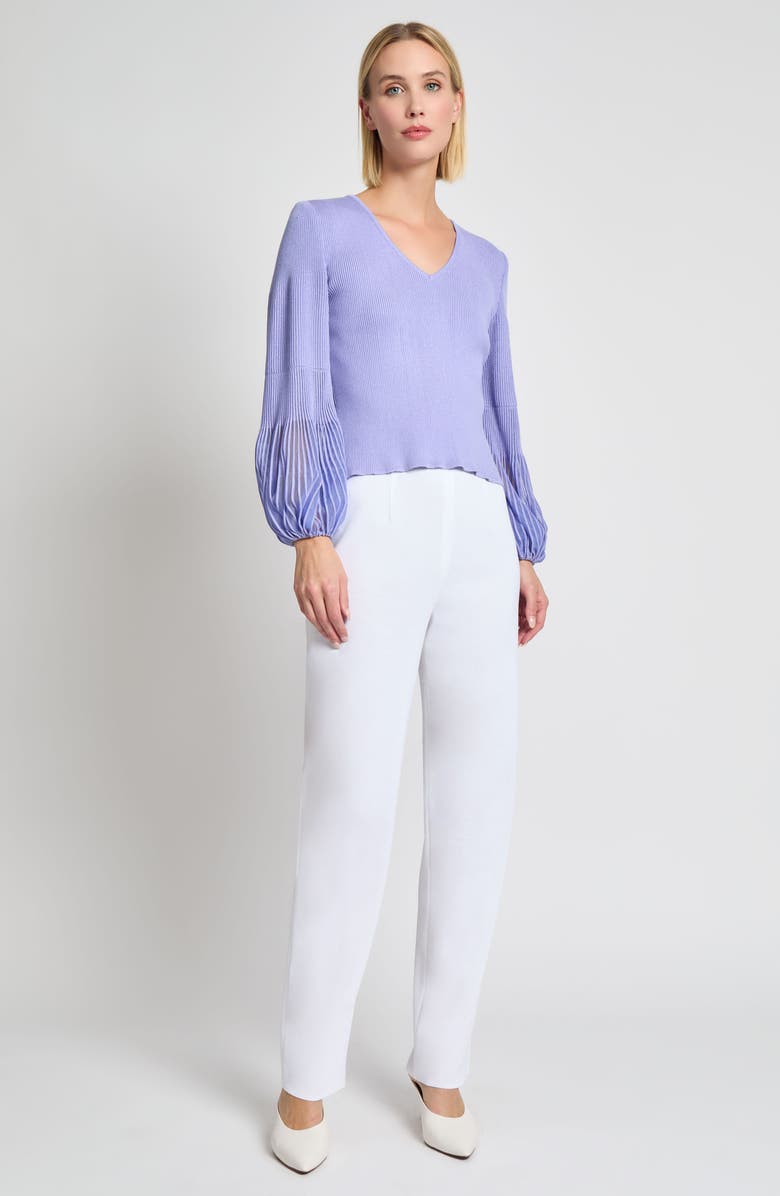 Misook Heritage Fit Sheer Sleeve Sweater, Alternate, color,