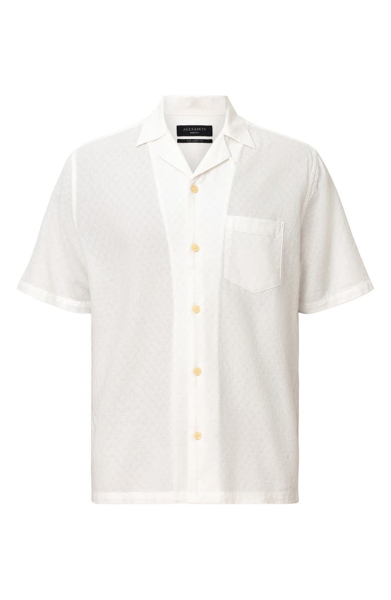 AllSaints Kylo Cotton Camp Shirt, Alternate, color, White