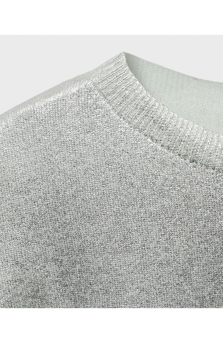 MANGO Foil Short Sleeve Sweater, Alternate, color,