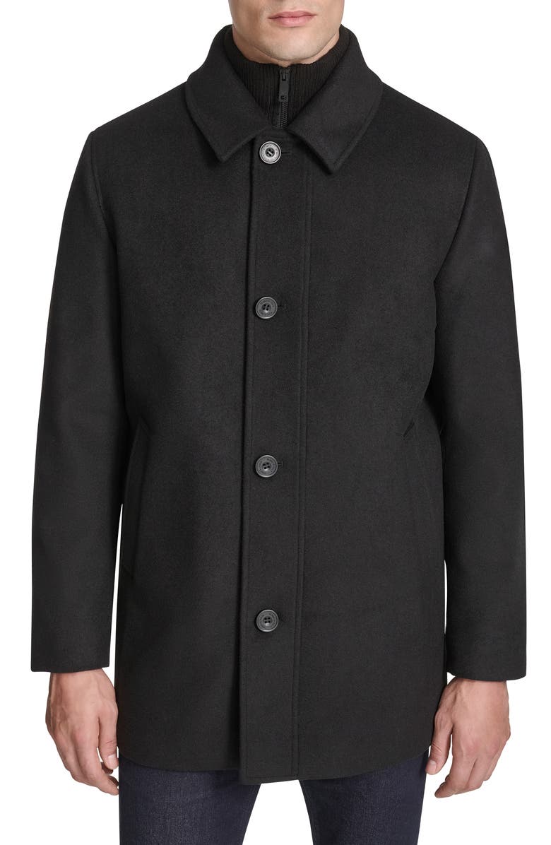 Kenneth Cole New York Single Button Wool Blend Knit Blazer, Main, color, Black