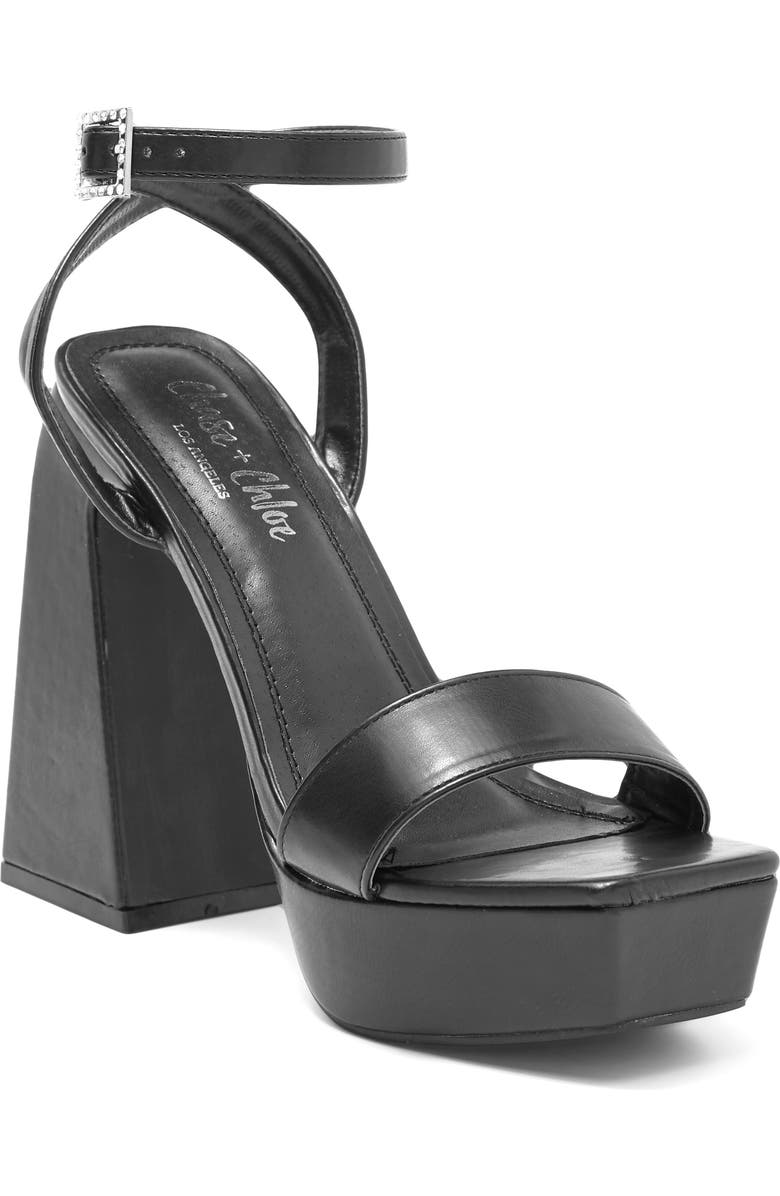 CHASE AND CHLOE Rayla Ankle Strap Platform Sandal, Main, color,