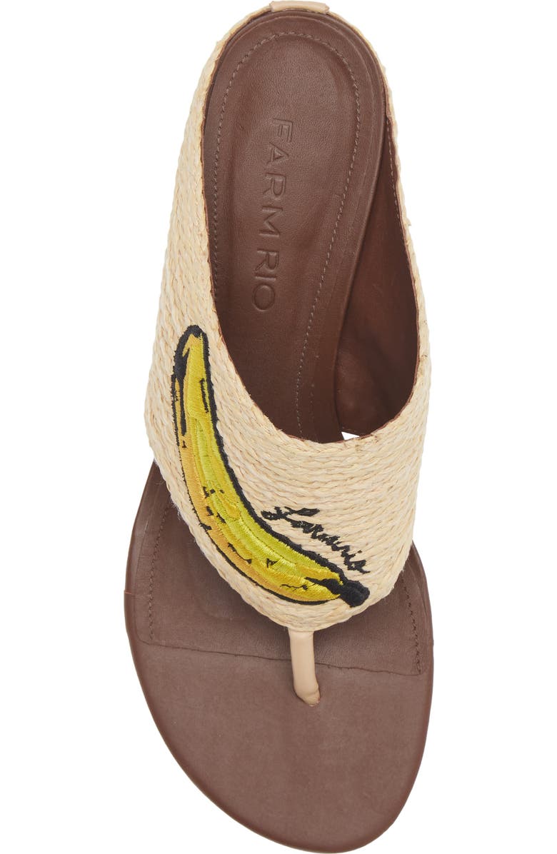 FARM Rio Icons Raffia Kitten Heel Flip Flop, Alternate, color, Walnut Banana