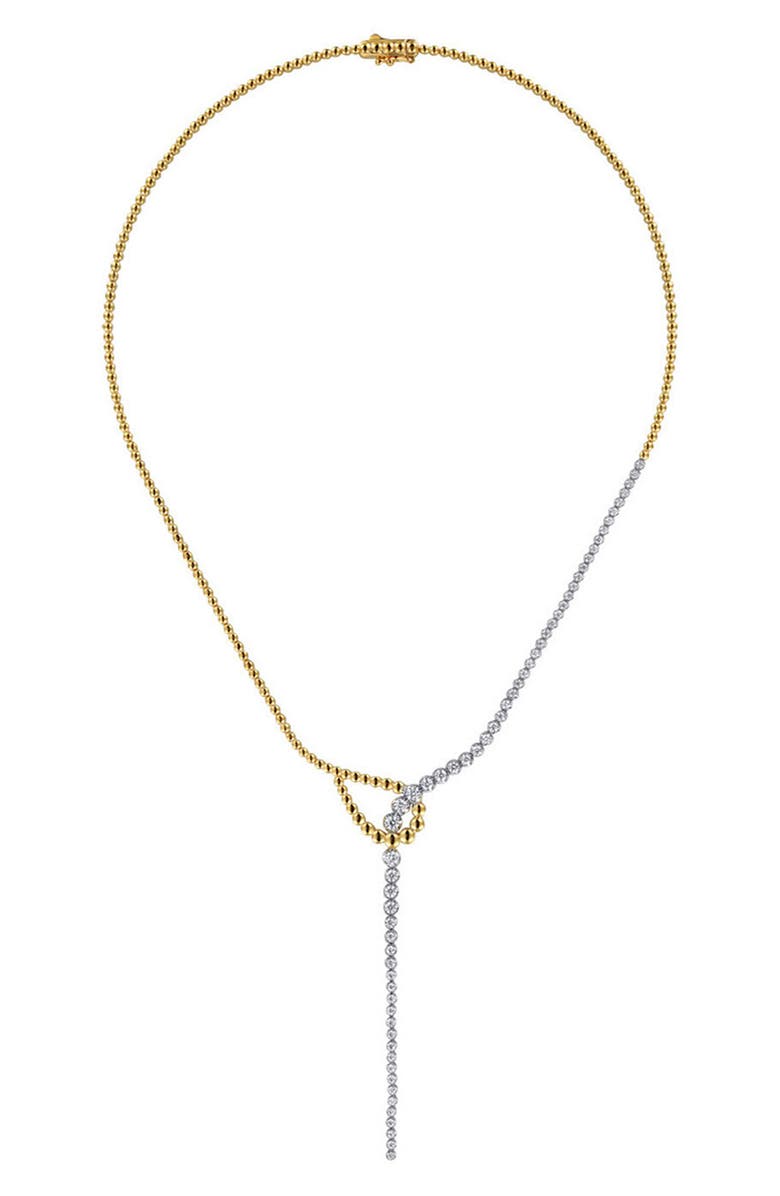 Gabriel & Co. Bujukan Graduated Diamond Y-Necklace, Alternate, color, Two Tone
