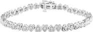 EFFY Sterling Silver Diamond Heart Tennis Bracelet - 0.22ct.
