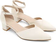 Kailee P Leila Satin Pointed Toe Low Block Heels