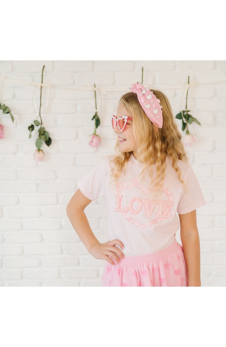 Sweet Wink Pearl Love Patch Valentine's Day Short Sleeve T-Shirt, Alternate, color, Ballet Pink
