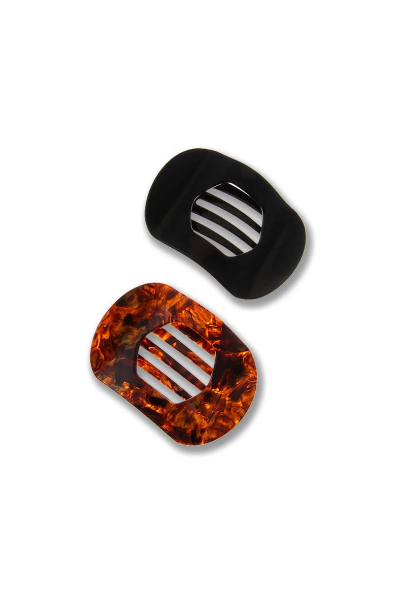 Tortoise & Black Oversized Flat Lay Clip Set, Main, color, Black & Tortoise