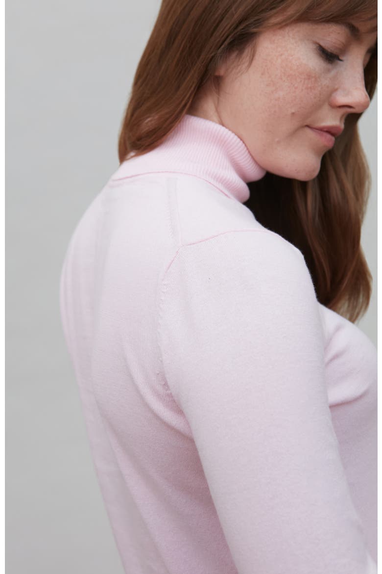 Cotton Roll Neck Long Sleeve Sweater, Alternate, color, Softpink