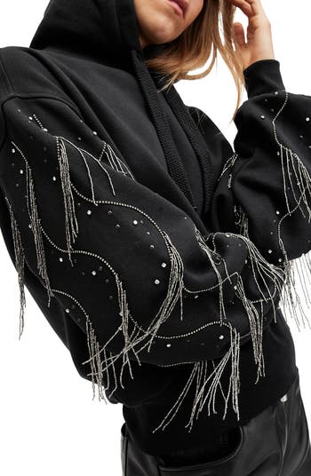 Lennon Tassel Embellished Sleeve Hoodie
