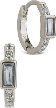 Sterling Forever Holland Cubic Zirconia Huggie Hoop Earrings