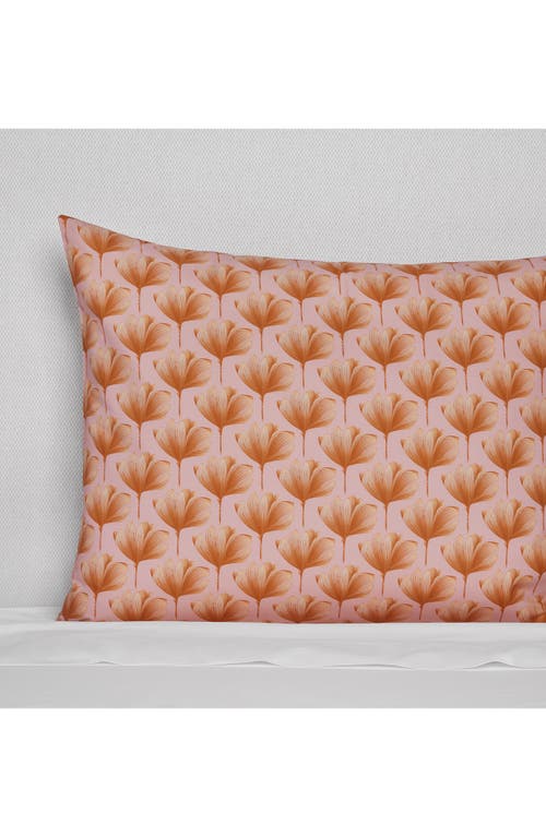 Sferra Edna Reversible Cotton Continental Sham In Pink/orange