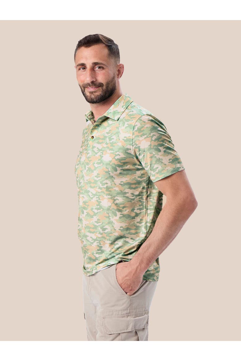 Knit Short Sleeve Performance Polo, Alternate, color, Sage Trail Camo