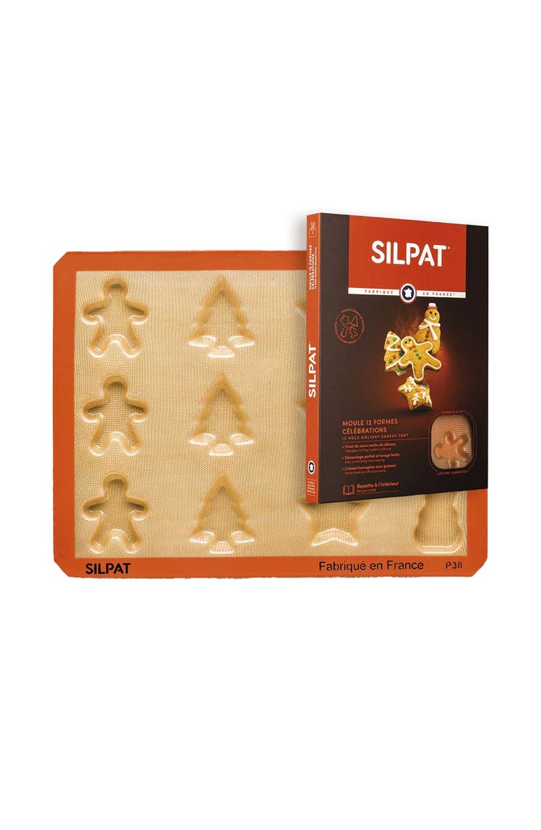 Silpat Perfect Non-Stick 12 Cavity Holiday Treats Baking Pan, Main, color, Orange