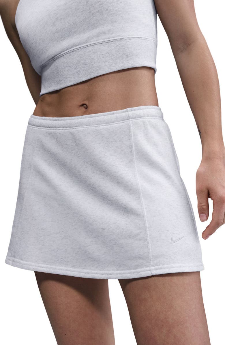 Nike Sportswear Chill French Terry Skort, Alternate, color, Birch Heather/ Lt Orewood Brn