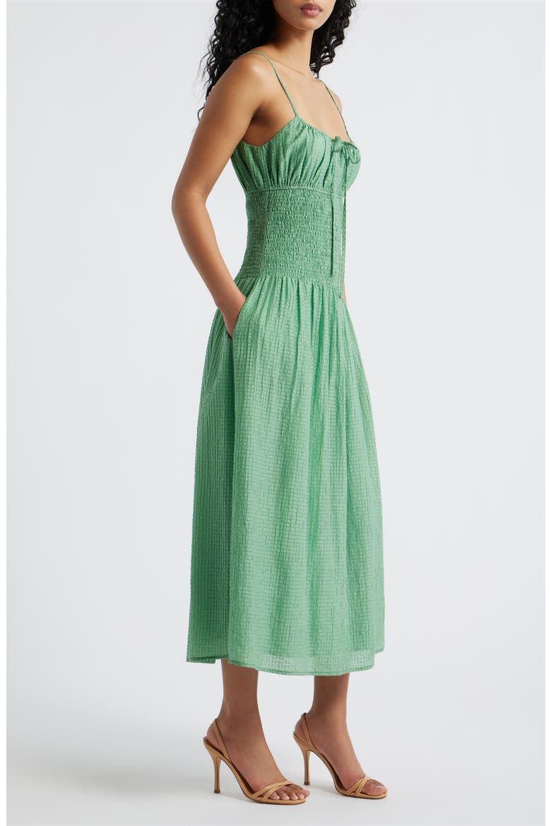 Arielle Smocked Sleeveless Maxi Dress, Alternate, color, GREEN