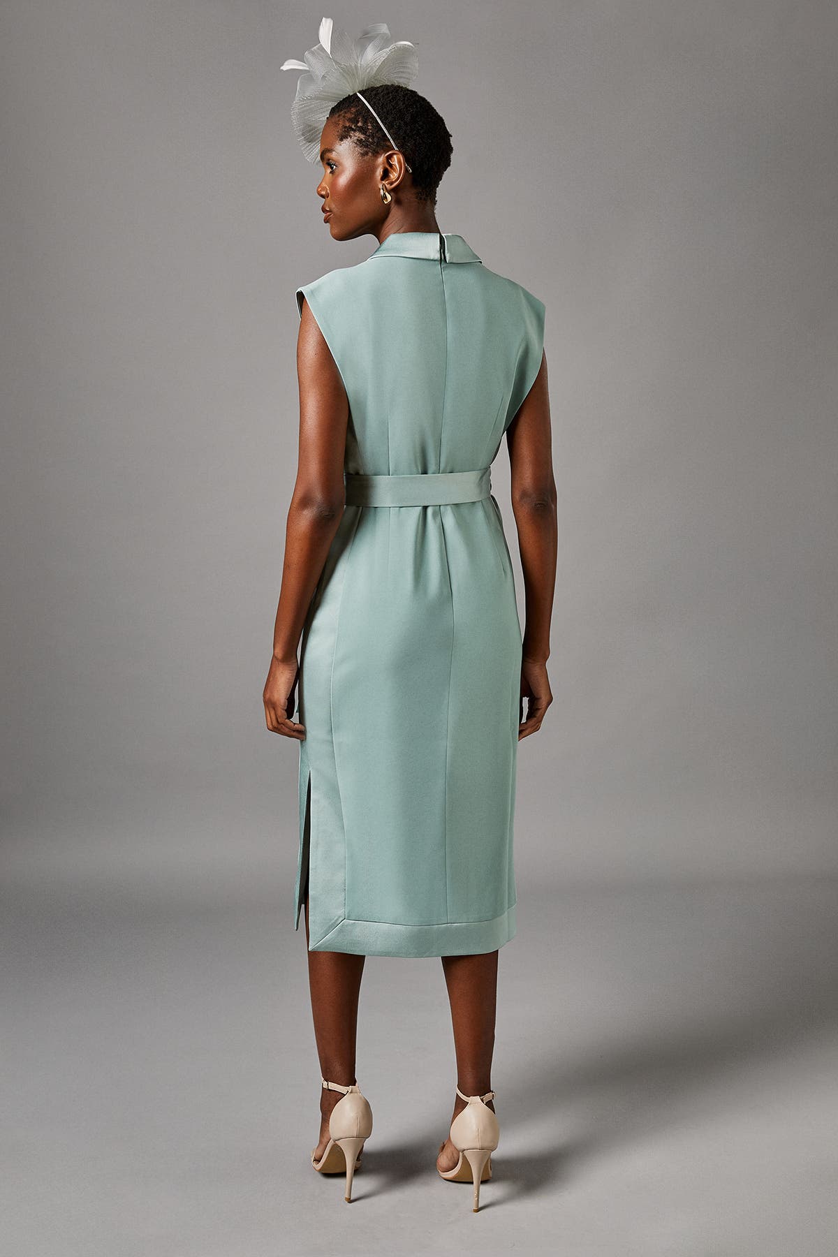 Tux Satin Midi Dress - image 4