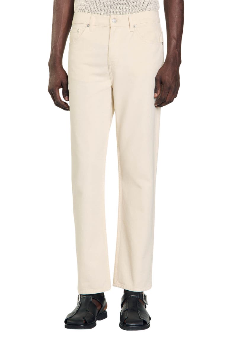 SANDRO Cotton jeans, Alternate, color, Ecru