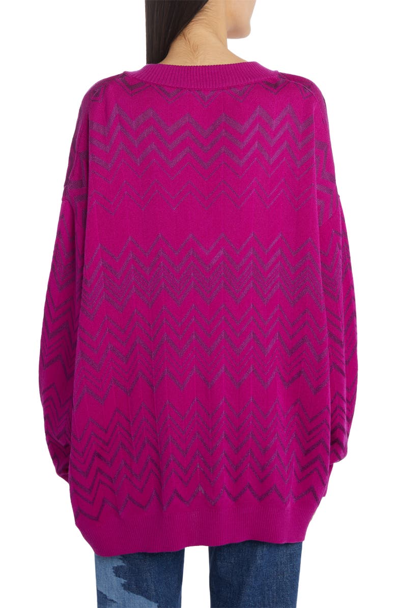 Missoni Chevron V-Neck Wool Blend Sweater, Alternate, color, 