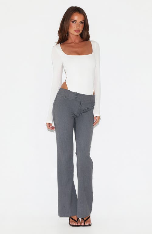 Tiger Mist Minerva Strappy Open Back Long Sleeve Bodysuit In White