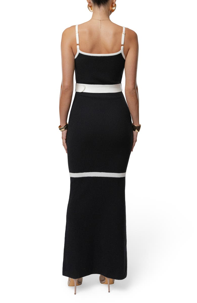 JLUXLABEL Belted Sleeveless Rib Maxi Dress, Alternate, color, Black