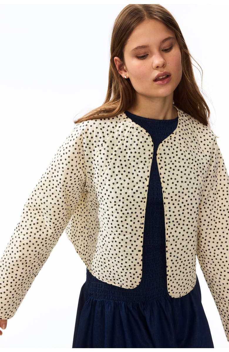 H&M Oversized Quilted Jacket, Alternate, color, Light Yellow/Dotted