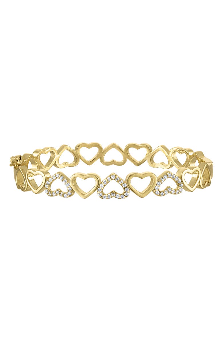 FZN Kids' Cubic Zirconia Heart Bracelet, Main, color, Yellow Gold