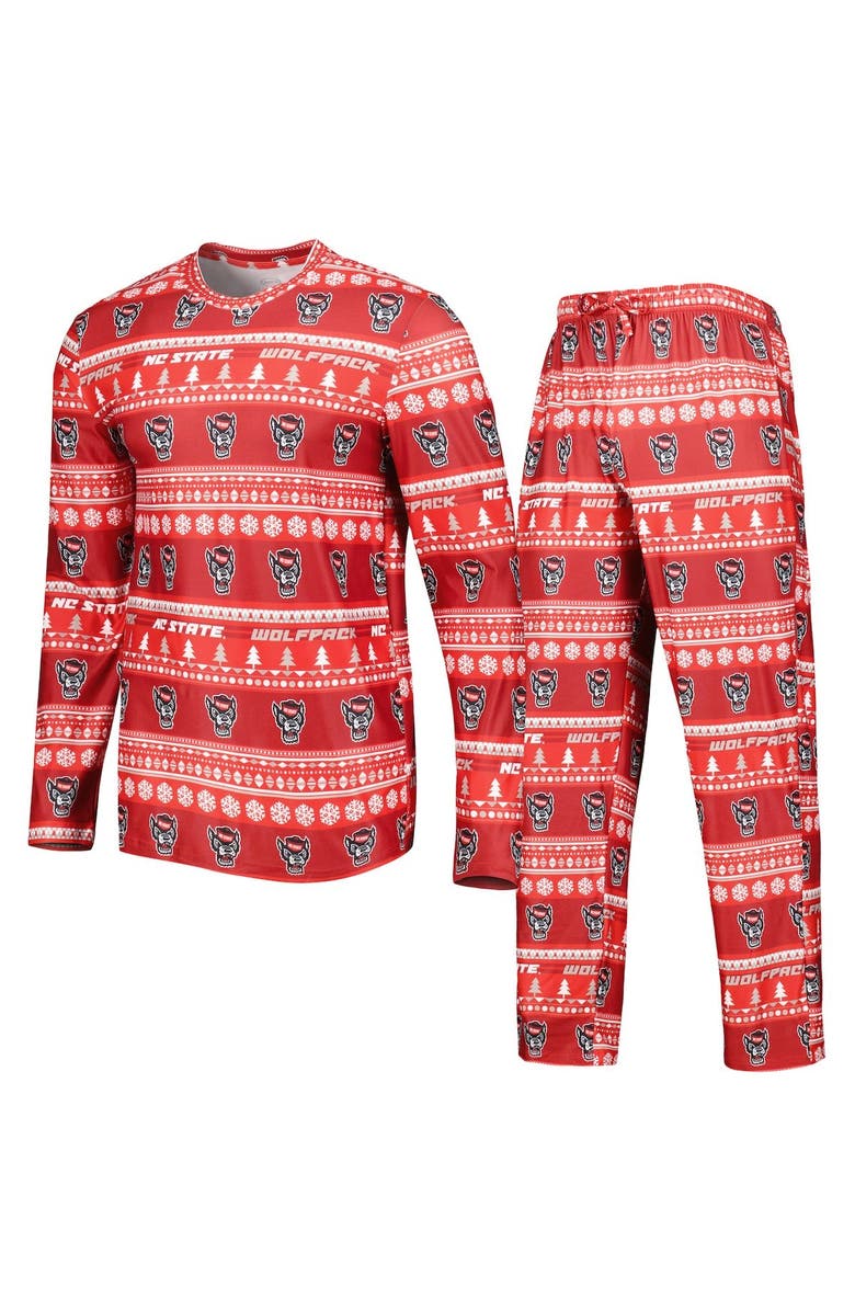 CONCEPTS SPORT Men's Concepts Sport Red NC State Wolfpack Swivel Long Sleeve T-Shirt & Pants Sleep Set, Main, color, Red