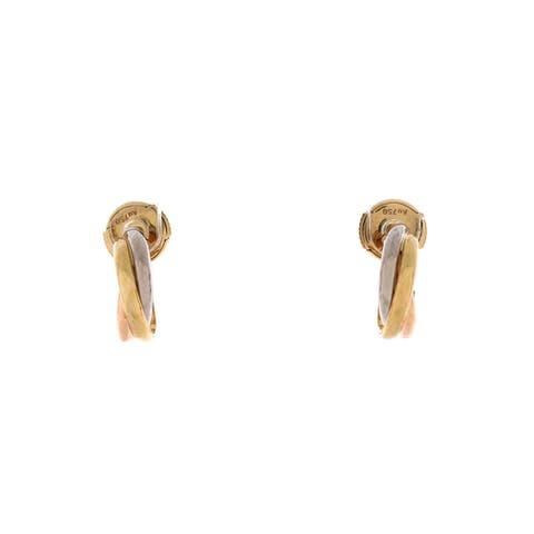 Trinity Hoop Earrings 18K Tricolor Gold 13mm