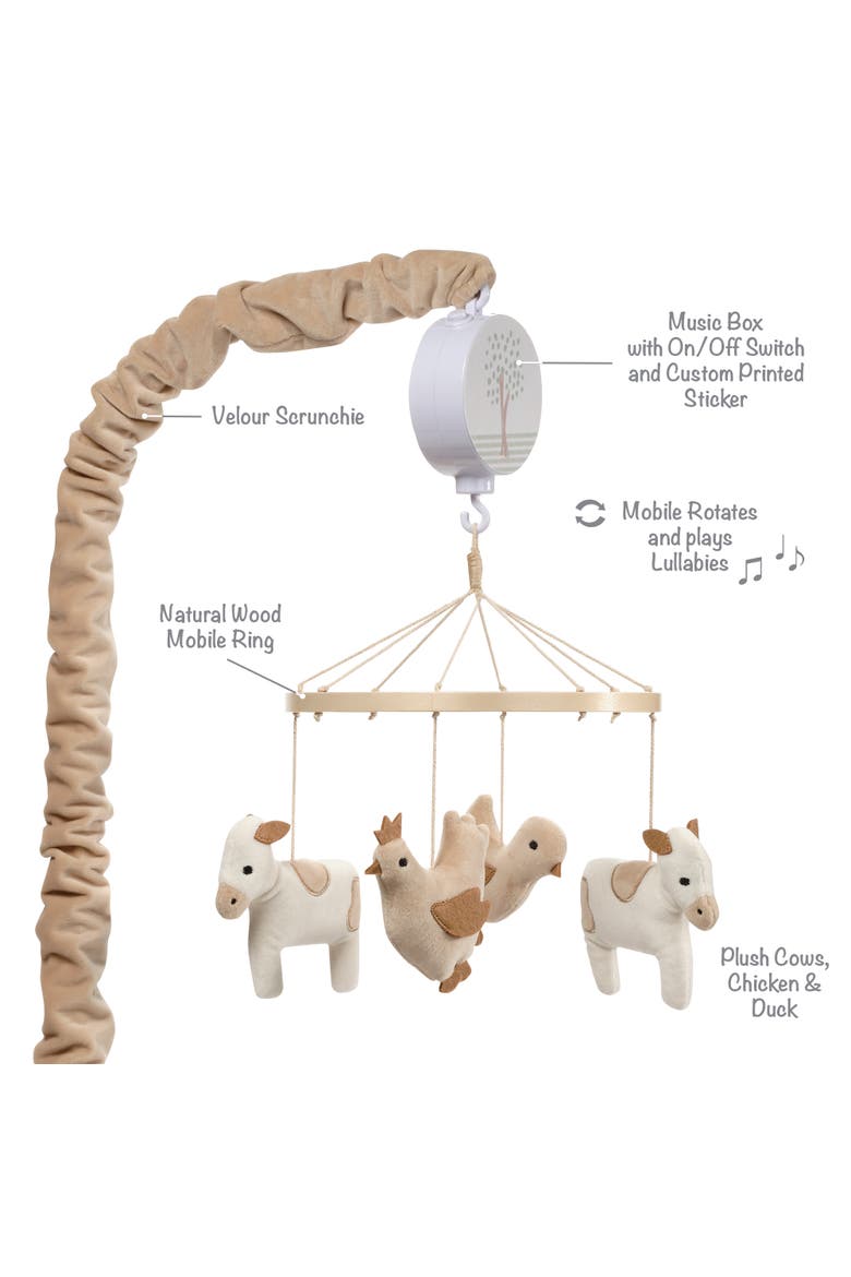 Farmyard Friends Musical Baby Crib Mobile Soother Toy, Alternate, color, Cream