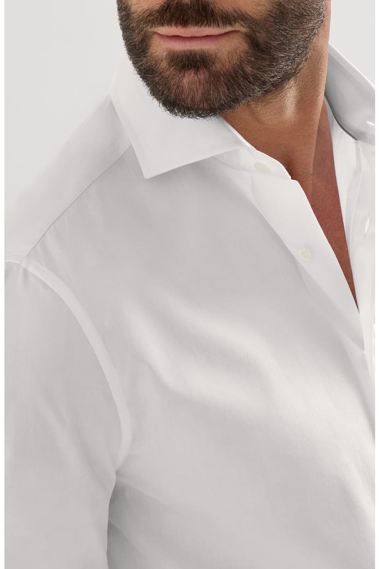 Twill shirt with spread collar, Alternate, color, White
