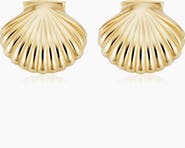 Oradina 14K Yellow Gold Seashell Studs